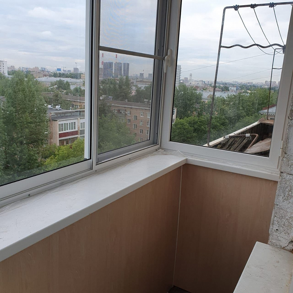 Установка козырька и ремонт на балконе №2