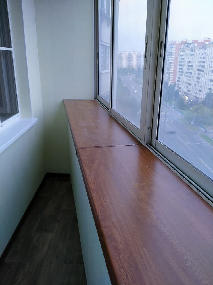 Установка козырька и ремонт на балконе №3